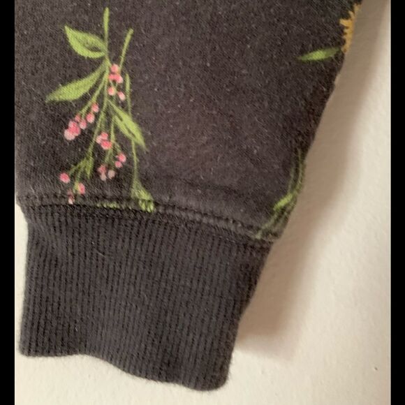 Carter’s dark grey floral pattern 2-pc distressed set:cuffed pants-hoodie, 9 mon - Picture 8 of 10